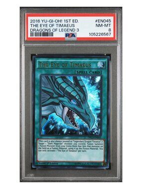 YU-GI-OH EYE OF TIMAEUS 2016 #EN045 SECRET RARE DRAGONS OF LEGEND 3 HIGH-END CAR